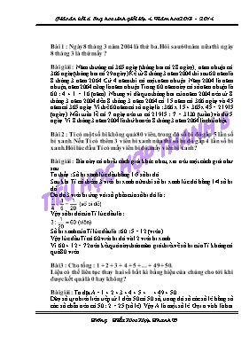 Giáo án bồi dưỡng học sinh giỏi lớp 4 - Năm 2013 - 2014